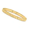 CANARIA FINE JEWELRY CANARIA 10KT YELLOW GOLD BASKETWEAVE-PATTERN BANGLE BRACELET