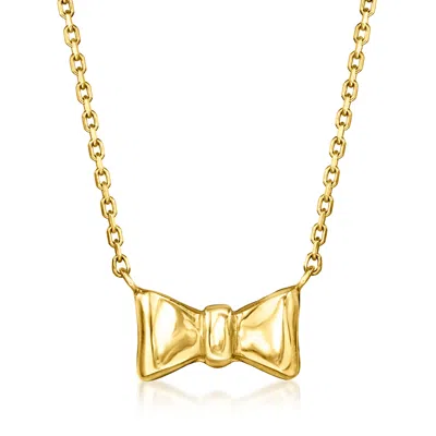 Canaria Fine Jewelry Canaria 10kt Yellow Gold Bow Necklace In Multi
