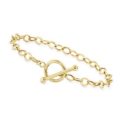 Canaria Fine Jewelry Canaria 10kt Yellow Gold Cable-link Toggle Bracelet In Multi
