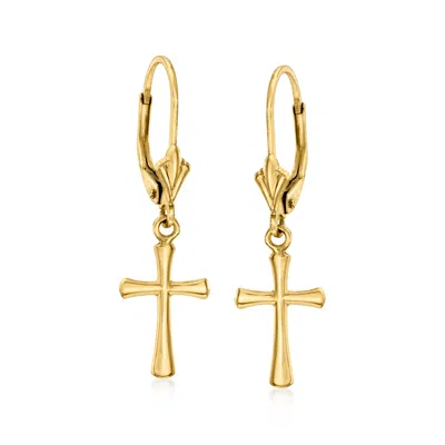 Canaria Fine Jewelry Canaria 10kt Yellow Gold Cross Drop Earrings