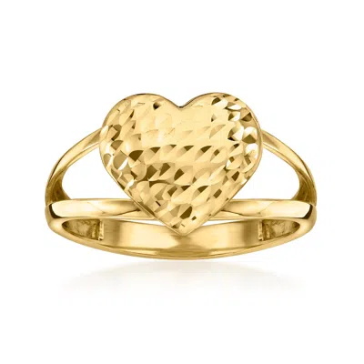 Canaria Fine Jewelry Canaria 10kt Yellow Gold Diamond-cut Heart Ring