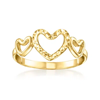 Canaria Fine Jewelry Canaria 10kt Yellow Gold Diamond-cut Heart Ring