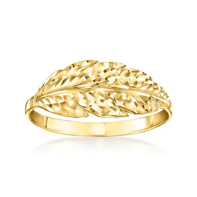 Canaria Fine Jewelry Canaria 10kt Yellow Gold Diamond-cut Leaf Ring