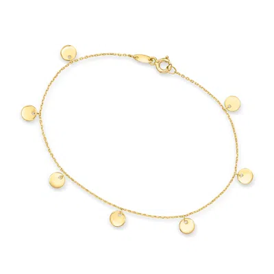Canaria Fine Jewelry Canaria 10kt Yellow Gold Disc Station Bracelet In Multi