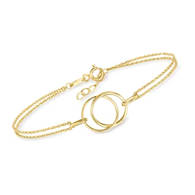 Canaria Fine Jewelry Canaria 10kt Yellow Gold Double-circle Bracelet In Multi