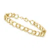 Canaria Fine Jewelry Canaria 10kt Yellow Gold Double-curb Link Bracelet In Multi