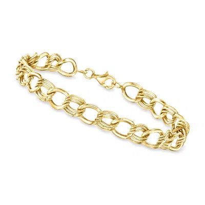 Canaria Fine Jewelry Canaria 10kt Yellow Gold Double-curb Link Bracelet In Multi