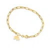Canaria Fine Jewelry Canaria 10kt Yellow Gold Elephant Charm Paper Clip Link Bracelet In Multi