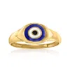 Canaria Fine Jewelry Canaria 10kt Yellow Gold Evil Eye Ring With Multicolored Enamel In Yellow