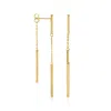 Canaria Fine Jewelry Canaria 10kt Yellow Gold Front-back Linear Bar Drop Earrings