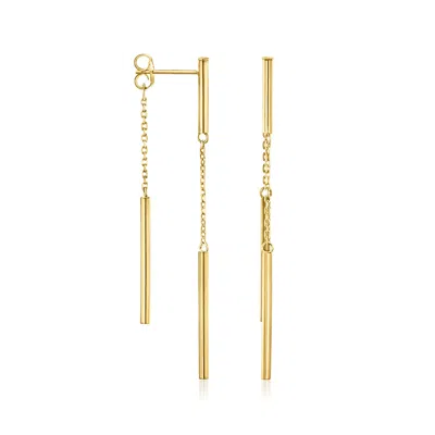 Canaria Fine Jewelry Canaria 10kt Yellow Gold Front-back Linear Bar Drop Earrings
