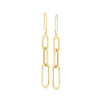 Canaria Fine Jewelry Canaria 10kt Yellow Gold Graduated Paper Clip Link Drop Earrings