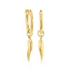 Canaria Fine Jewelry Canaria 10kt Yellow Gold Hoop Earrings With Removable Italian Horn Drops In Multi