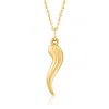 Canaria Fine Jewelry Canaria 10kt Yellow Gold Italian Horn Pendant Necklace In Multi