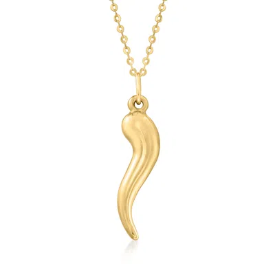 Canaria Fine Jewelry Canaria 10kt Yellow Gold Italian Horn Pendant Necklace In Multi