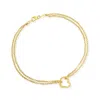 Canaria Fine Jewelry Canaria 10kt Yellow Gold Open-space Heart Anklet In Multi