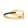 Canaria Fine Jewelry Canaria 10kt Yellow Gold Open-space Ring With Black Enamel In Yellow