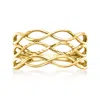 Canaria Fine Jewelry Canaria 10kt Yellow Gold Open-space Wave Ring In Yellow