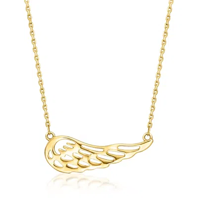 Canaria Fine Jewelry Canaria 10kt Yellow Gold Openwork Angel Wing Necklace In Multi