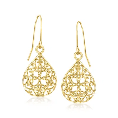 Canaria Fine Jewelry Canaria 10kt Yellow Gold Openwork Teardrop Earrings