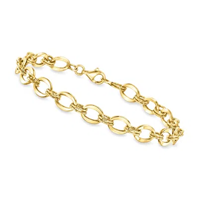 Canaria Fine Jewelry Canaria 10kt Yellow Gold Oval-link Bracelet In Multi