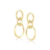 Canaria Fine Jewelry Canaria 10kt Yellow Gold Oval-link Drop Earrings In Yellow
