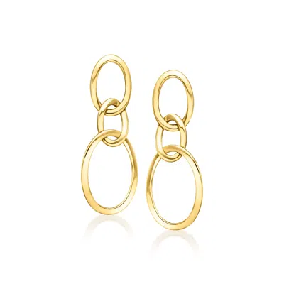 Canaria Fine Jewelry Canaria 10kt Yellow Gold Oval-link Drop Earrings