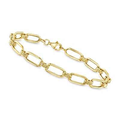 Canaria Fine Jewelry Canaria 10kt Yellow Gold Paper Clip Link Bracelet In Multi