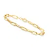 Canaria Fine Jewelry Canaria 10kt Yellow Gold Paper Clip Link Bracelet In Multi