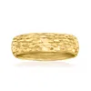 Canaria Fine Jewelry Canaria 10kt Yellow Gold Textured And Polished Groove-pattern Ring In Gold