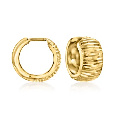 Canaria Fine Jewelry Canaria 10kt Yellow Gold Textured Huggie Hoop Earrings