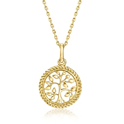 Canaria Fine Jewelry Canaria 10kt Yellow Gold Tree Of Life Pendant Necklace In Multi
