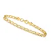 Canaria Fine Jewelry Canaria 10kt Yellow Gold Wavy-link Bracelet In Multi
