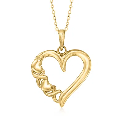 Canaria Fine Jewelry Canaria 10kt Yellow Gold Xo Heart Pendant Necklace In Multi