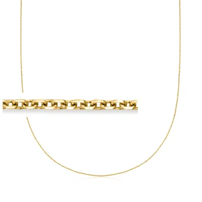 Canaria Fine Jewelry Canaria 1.1mm 10kt Yellow Gold Diamond-cut Cable-chain Necklace In Multi