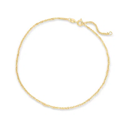 Canaria Fine Jewelry Canaria 1.5mm 10kt Yellow Gold Singapore Chain Anklet In Multi