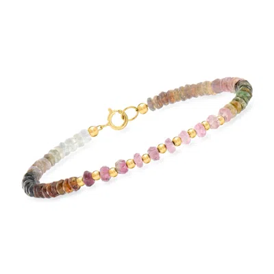 Canaria Fine Jewelry Canaria 16.00- Multicolored Tourmaline Bead Bracelet In 10kt Yellow Gold
