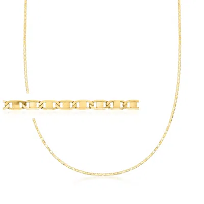 Canaria Fine Jewelry Canaria 1.75mm 10kt Yellow Gold Mariner-link Necklace In Multi