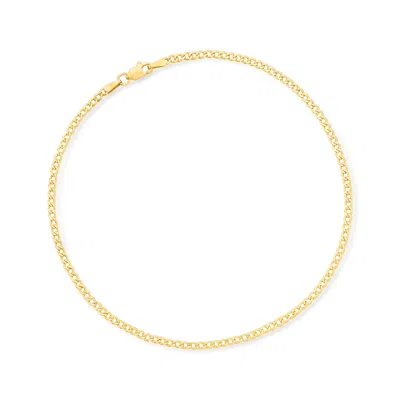 Canaria Fine Jewelry Canaria 2.2mm 10kt Yellow Gold Curb-link Anklet In Multi