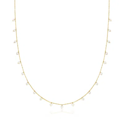 Canaria Fine Jewelry Canaria 2.5-3mm Cultured Pearl Station Necklace In 10kt Yellow Gold In Multi