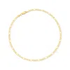 Canaria Fine Jewelry Canaria 2.5mm 10kt Yellow Gold Figaro-link Anklet In Multi