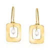 Canaria Fine Jewelry Canaria 3-3.5mm Cultured Pearl Geometric Drop Earrings In 10kt Yellow Gold In Yellow