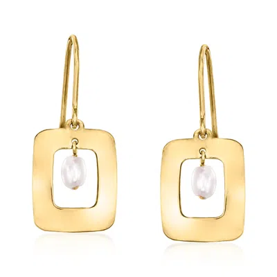 Canaria Fine Jewelry Canaria 3-3.5mm Cultured Pearl Geometric Drop Earrings In 10kt Yellow Gold