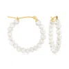 Canaria Fine Jewelry Canaria 3-3.5mm Cultured Pearl Hoop Earrings In 10kt Yellow Gold In Yellow