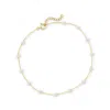 Canaria Fine Jewelry Canaria 3-3.5mm Cultured Pearl Station Anklet In 10kt Yellow Gold In Multi