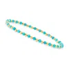 Canaria Fine Jewelry Canaria 3-3.5mm Turquoise Bead Stretch Bracelet In 10kt Yellow Gold In Multi