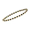 Canaria Fine Jewelry Canaria 3mm Onyx And 10kt Yellow Gold Bead Stretch Bracelet In Multi