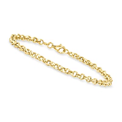 Canaria Fine Jewelry Canaria 4mm 10kt Yellow Gold Rolo-link Bracelet In Multi
