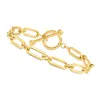 Canaria Fine Jewelry Canaria 5.5mm 10kt Yellow Gold Paper Clip Link Toggle Bracelet In Multi