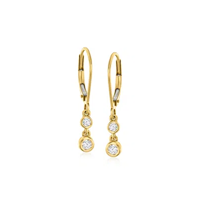 Canaria Fine Jewelry Canaria Bezel-set Diamond Drop Earrings In 10kt Yellow Gold In Multi